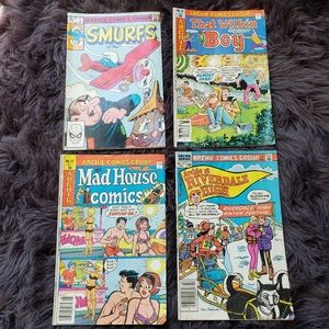 Vintage Comics Lot of 4 1979 1980s Archie Marvel Smurfs